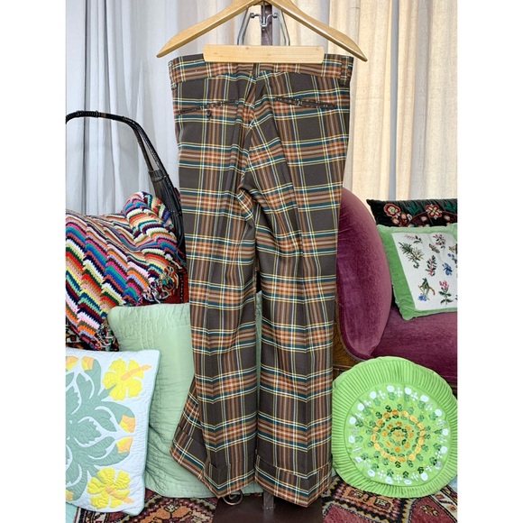 60s Farah Plaid Hiphugger Pants - Picture 2 of 6